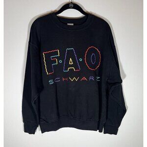 Vintage 90s Jostens FAO Schwarz black crewneck sweatshirt L New York skater